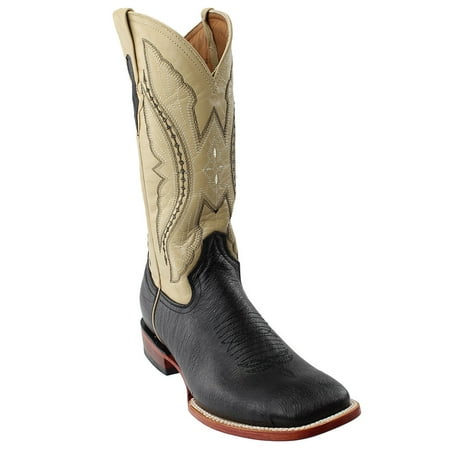 Men's Smooth Quill Ostrich Exotic Boot Square Toe - 1029309