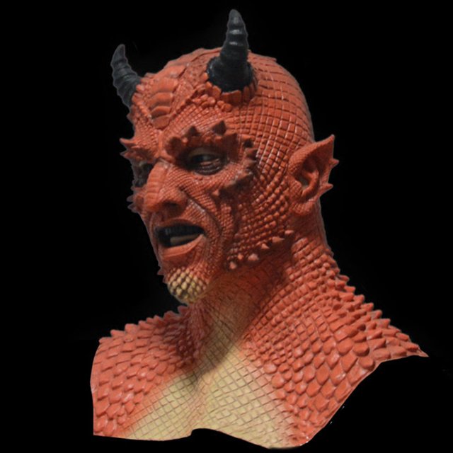 Máscara de Belial de El Señor de las Mentiras, máscara de látex natural para cosplay, máscara de disfraz de Halloween de demonio malvado y aterrador