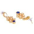 thumbnail image 6 of Efulgenz Indian Jewelry Set Antique Vintage Bollywood Blue Crystal Choker Kundan Necklace and Dangle Earrings with Maang Tikka Ethnic Traditional Wedding Bridal Jewelry Sets for Women, 6 of 6
