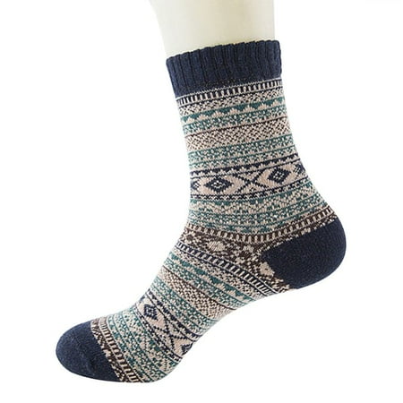 

Taicanon 2 Pairs Womens Winter Socks Warm Thick Knit Wool Soft Vintage Casual Crew Socks Gifts(Navy)