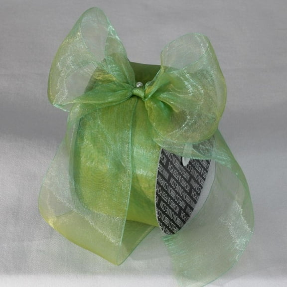 The Ribbon People Grass Green and Blue Shimmering Crystal Organdy Ribbon 2" x 55 Yards