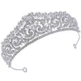thumbnail image 3 of Rhinestone Bridal Tiara Silver Shiny Decorative Tiara for Bride Wedding Party, 3 of 4
