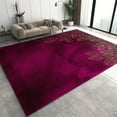 thumbnail image 1 of 4x5ft Rug Non Slip Contemporary Plants Line Small Entryway Mats, Machine Washable Burgundy Golden Leaves Area Rug, Throw Rugs Carpet for Front Door Bedroom Bedside, 1 of 6