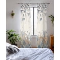 thumbnail image 3 of Blue Beige Coastal Sheer Curtains 63 Inch Length 2 Panels Set for Living Room/Bedroom, Beach Starfish Summer Eucalyptus Rustic Kitchen Curtains Grommet Semi-Sheer Curtains Window Treatments 42"x63"x2, 3 of 7