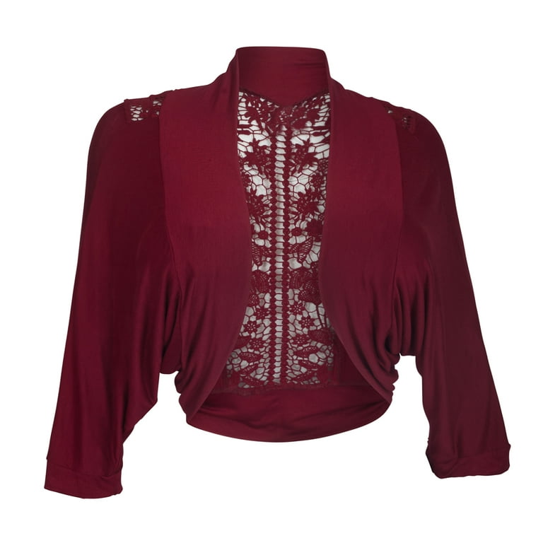 Burgundy top lace bolero