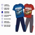 thumbnail image 5 of Pro Athlete Boys Sweatsuit Set Short Sleeve Crewneck Graphic Tees & Tricot Jogger Sweatpants 4 Piece, 5 of 7
