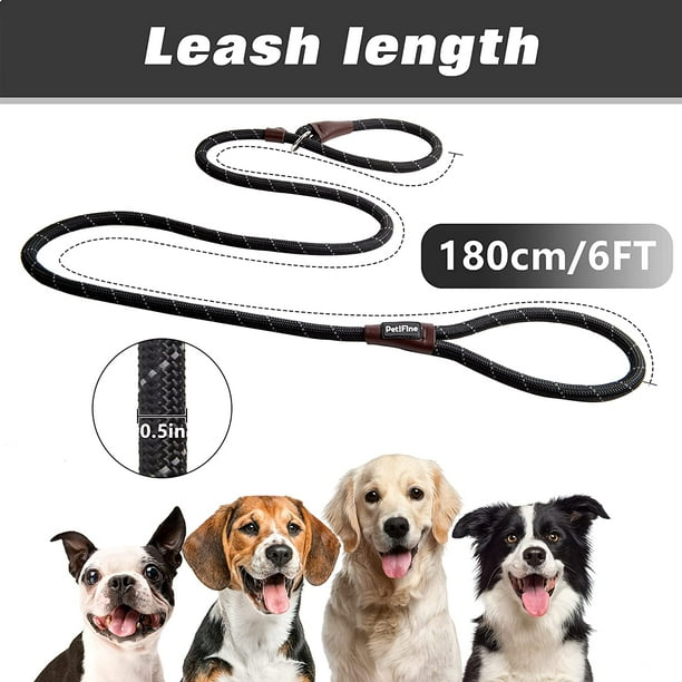 6 FT Slip Lead Dog Leash, Full Reflective Dog Training Leash