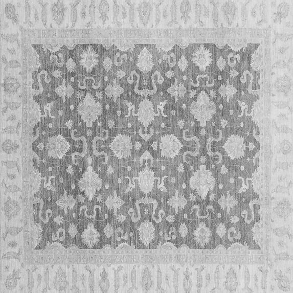 Ahgly Company Indoor Square Oriental Gray Modern Area Rugs, 4' Square