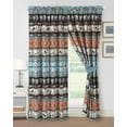 thumbnail image 4 of Chezmoi Collection Boone 4-Piece Southwestern Cowboys Rodeo Window Curtain Set with Sheer Backing - Multicolor Blue Brown Beige Clay Printed Microfiber, 120 inch x 84 inch, 4 of 9