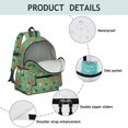 thumbnail image 4 of Football and Hockeyball Green Pattern Cute School Backpack with Padded Back and Adjustable Shoulder Straps 13.4"x11"x4.7", 4 of 5