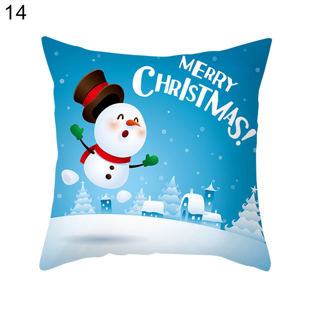Flow.month Christmas Pillow Covers-Santa Clause Collection Printed-Pillow Case Covers Chair Sofa Car Cushion Cover Home Decor-18 X 18 Inch Style B, 45cm45cm 