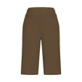 thumbnail image 5 of Jacenvly New Young Adult Shorts Women Casual Loose Elastic Waist Wide Leg Shorts with Pockets Middle Pants Lightweight High Waist Women'S Plus Summer Shorts Brown, 5 of 6
