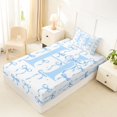 thumbnail image 4 of Manfei Blue Ribbon Bow Letter Monogrammed H Twin Sheet Sets 3pcs for Teens Girls,Kids Cartoon Bowknot Polka Dots Bedding,Super Cozy Room Decor, 4 of 5