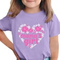 thumbnail image 1 of Zpanxa T-Shirts d'Été pour Filles Imprimé de la Fête de l'Indépendance Col Rond Manches Courtes Haut Polyester Spandex 10-11 Ans, 1 of 6