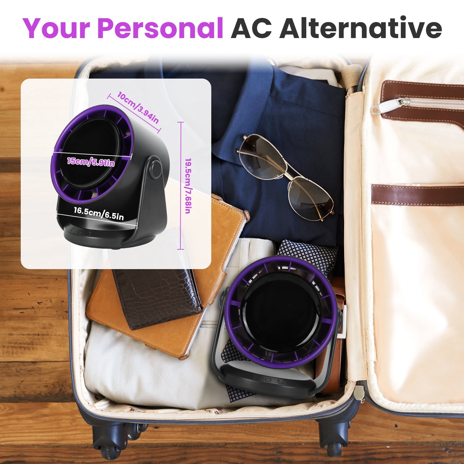 Portable USB Table Fan 100 Speed Settings Real-Time LCD Display Battery Indicator, 120 Degree Adjustable Tilt Desktop Wall Mount 4000mAh Wireless Cooling Fan