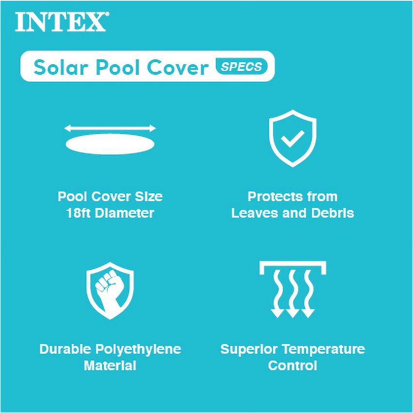 Intex 18 Foot Round Easy Set Blue Solar Cover for Swimming Pools Pool Cover Only