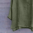 thumbnail image 6 of WTOBBY Women's Cotton Linen V-Neck Long Sleeve Shirt, Solid Color Casual Loose Fit Top, Relaxed Fashion Tee for Breathable Comfort, Unisex Style,Army Green L, 6 of 7