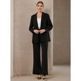 thumbnail image 2 of DARING DIVA Women's Open Front Long Sleeve Work Suit Jacket Blazer with Pockets M Black, 2 of 6