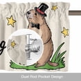 thumbnail image 6 of Groundhog Day Valance Curtain for Windows Spring Is Coming Cartoon Groundhog Stars Grass Linen Texture Rod Pocket Curtain Valances Short Window Treatments for Kitchen Bathroom Laundry 42 x 18 Inch, 6 of 9