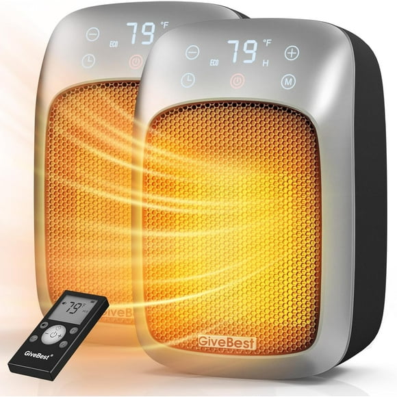 Calentador de pared GiveBest de 800 W con mando a distancia, 2 unidades, para oficina de autocaravanas