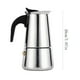 thumbnail image 3 of Cafetera italiana de acero inoxidable: para fogones, asa fría de baquelita, acabado plateado, para un espresso o capuchino intenso, fácil de limpiar, 3 of 6