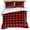 Red, variant on 3 Piece Black Orange Plaid Duvet Cover Set Full Size, Microfiber Comforter/Quilt Cover with Corner Ties and 2 Pillowcases, Farmhouse Buffalo Check Gingham All Season Soft Bedding with Zipper Closure