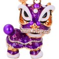 thumbnail image 3 of Chinese Style Keychain Dance Lion Rhinestone Pendant Key Chain Keyring For Car Handbag Charm Creative Gift (purple), 3 of 3