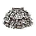 thumbnail image 2 of WOYY Girl Casual Gingham Ruffle Skirt School Plaid Layered A Line Skirt, Grey, Sizes 3-14, 2 of 3