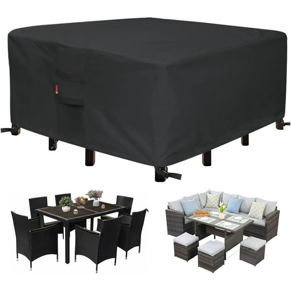 Outdoor Furniture Cover Square 74"Lx74"Wx28"H,Waterproof Patio Furniture Covers,Heavy Duty Outdoor Table and Chairs Cover,Patio Covers for Outdoor Furniture Waterproof