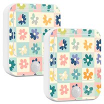 Yayeee 2-Pack Plug in LED Night Lights with Light Sensors Motion Detectors, Green Floral