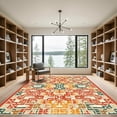 thumbnail image 2 of ODIKA 3'x5' Machine Washable Non-Slip Area Rug, Geometric Terracotta High Traffic Rug, Brown, 1085657, 2 of 7