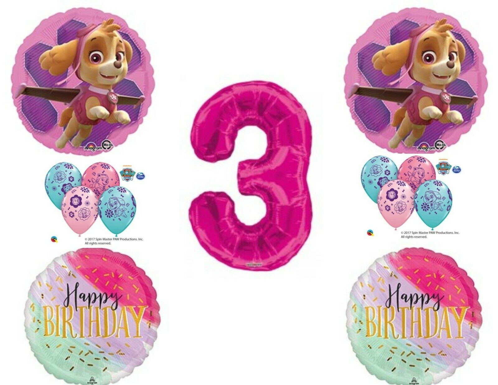 3rd Birthday & Everest Paw Patrol Girl Balloons Decoration Party - Walmart.com