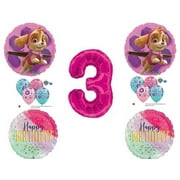 3rd Birthday Skye & Everest Paw Patrol Girl Balloons Decoration Supplies Party