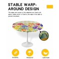 thumbnail image 2 of nqOlkjepod Yellow Plaid Tulip Round Tablecloth, Fitted Table Cover with Elastic for 36"-44" Round Tables, Spring Floral Watercolor Botanical Table Cloth Outdoor Dinning Party Waterproof Tablecloths, 2 of 6