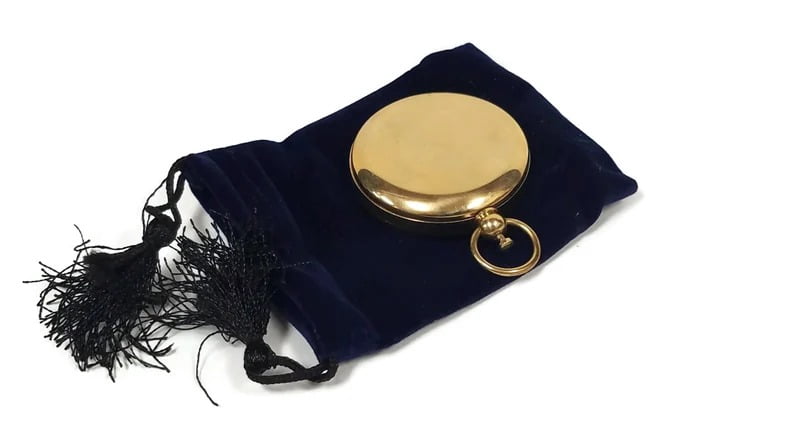 Solid Brass Pocket Compass - Vintage Nautical Style Working Compass with Leather Case - Portable Navigation Tool for Hiking, Camping, and Maritime Decor