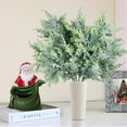 thumbnail image 5 of 10 Pack Snowy Artificial Pine Branches Frosted Faux Cedar Spray 19’’ Long Greenery Cedar Picks Christmas Cedar Stems for DIY Garland Wreath Xmas Embellishing Home Garden Decoration, 5 of 5