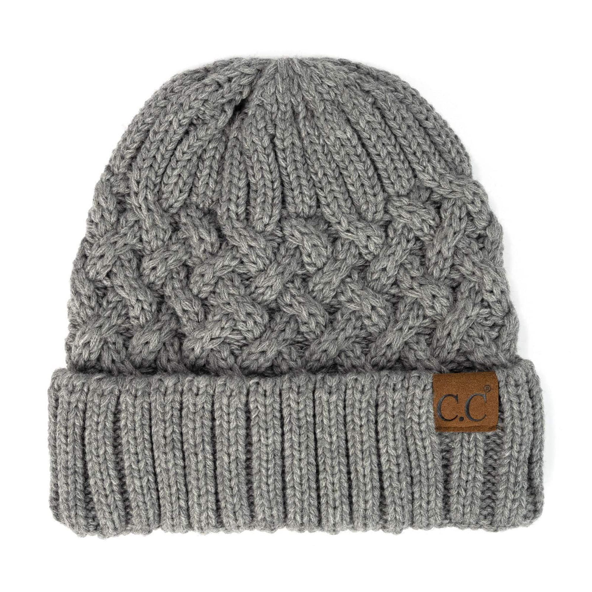 Chain Detailed Fall Winter Hat - ivory ( more colors available ) CC Classic Winter Fall Trendy Chunky Stretchy Cable Knit  main image 4
