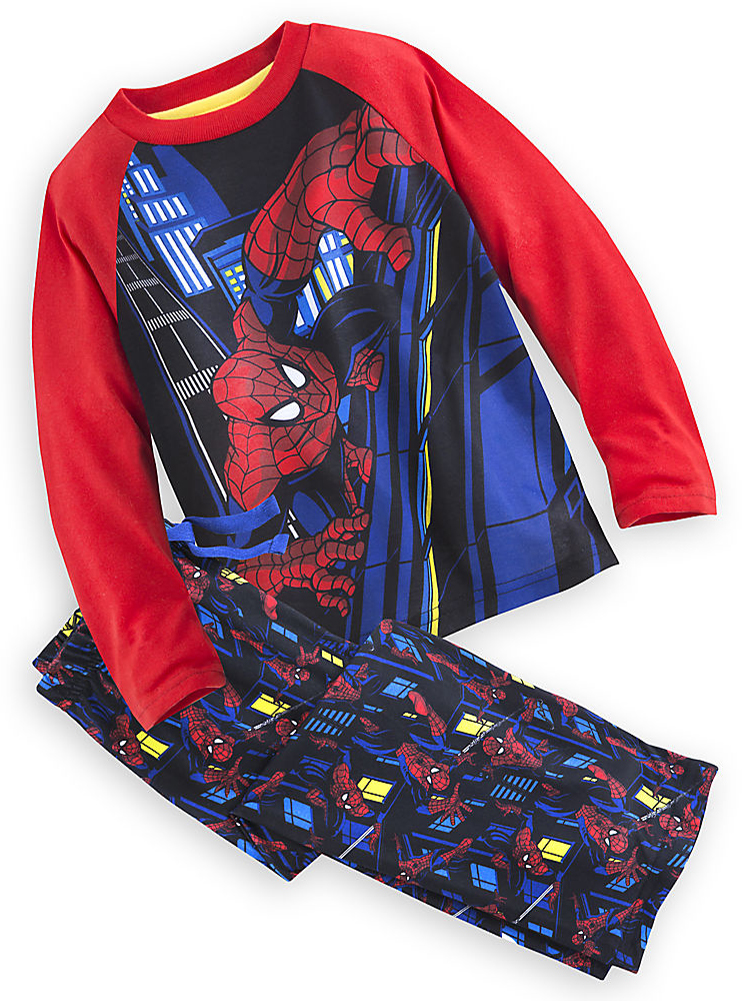 Disney Store Boys Marvel SpiderMan "Sleep Mask" Pajamas Long Sleeve