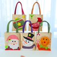 thumbnail image 4 of Bolsa de Regalo de Lino YONGSHENG con Asa Juego de 5 Bolsas de Muñeco de Nieve para Navidad, 4 of 5