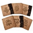 thumbnail image 1 of Inkdotpot Set of 6 Drink Coasters DecorativeNon,SlipCork Base4-inch Square PrintedCoastersEasy Clean- Quotes, 1 of 8