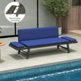 thumbnail image 4 of Demifill Outdoor Convertible Sofa Daybed with Adjustable Armrests, Patio Conversation Set for Outdoor, Navy, 4 of 10