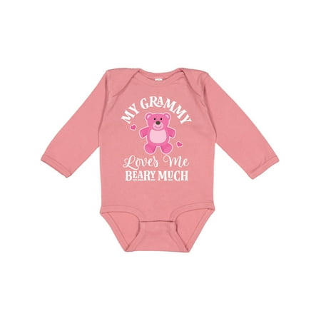 

Inktastic Grammy Loves Me Girls Bear Gift Baby Girl Long Sleeve Bodysuit