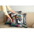 thumbnail image 2 of Ambesonne Leopard Throw Pillow Cover 2 Pack, Rainbow Cat in Greyscale, 16", Grey Multicolor, 2 of 7