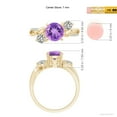 thumbnail image 4 of ANGARA Natural 1.15 Ct. Amethyst with Diamond Three Stone Ring in 14K Yellow Gold for Women (Ring Size: 3), 4 of 9