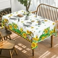 thumbnail image 3 of Summer Spring Tablecloth 60x104 Inch Rectangular, Truck Watercolor Sunflower Table Cover for Party Picnic Dinner Decor, 3 of 6