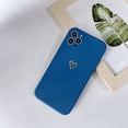 thumbnail image 3 of Compatible for iPhone 11 Pro Max Case for Soft Liquid Silicone Gold Heart Pattern Slim Protective Shockproof Case for Women Girls for iPhone 11 Pro Max-Blue, 3 of 14