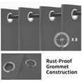thumbnail image 2 of Easy-Going Outdoor Curtains for Patio Waterproof Cabana Grommet Curtain Panels, Gray, 52 x 120 inch, Set of 2, 2 of 7