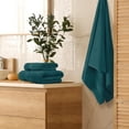 thumbnail image 3 of MALLONI HOME Ultra Soft 3 Pack Cotton Towel Set, Contains a Bath Towel 28x55 inch, a Hand Towel 16x24 inch & a Wash Coth 12x12 inch, Ideal Everyday use, Compact & Lightweight - Teal, 3 of 6
