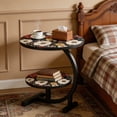 thumbnail image 3 of Bedside Table - Indoor/Outdoor Side Table, Sturdy Metal Frame Lightweight Space-Saving Design, Suitable for Living Rooms, Balconies, Offices - Easy to Move, Decorative Bedside Table, 3 of 5