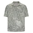 thumbnail image 5 of ZCFZJW Mens Hawaiain T-Shirts Casual Summer Short Sleeve Striped Color Block Printed Button Down Graphic Beach Shirts Loose Regular Fit Cotton Tees Tops Gray XXXL, 5 of 5